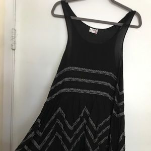 Free people voile and lace trapeze slip black xs